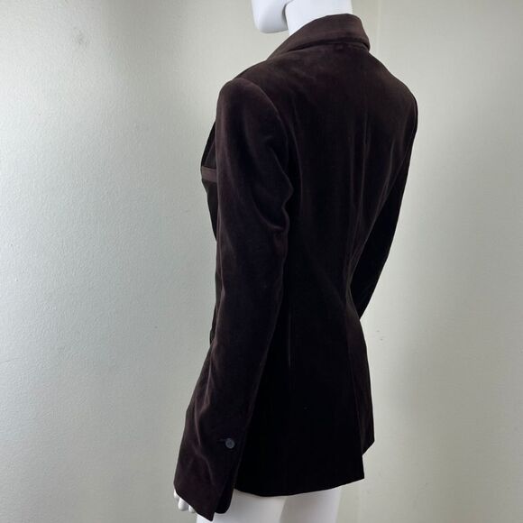 Frame Womens Brown Velvet Single Button Cotton Blazer NEW Jacket Modern Office - Picture 13 of 17